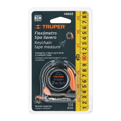 [14602] FLEXÓMETRO TIPO LLAVERO, 2 M" 14602 TRUPER