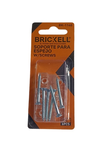 [HM-2148] GANCHO 1/4" P/ESPEJO 6 PZS. C/TORNI BK-1140 BRICKEL