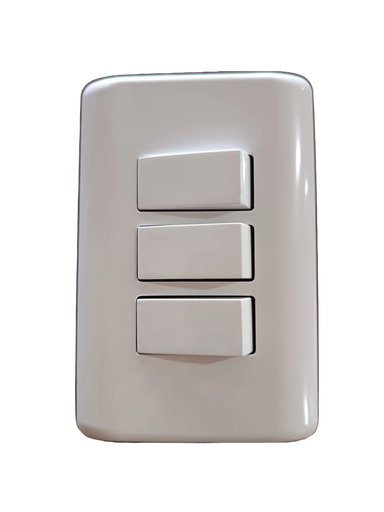 [CM01053] GM1301 3WAY PLACA TRIPLE APAGADOR PREMIUN BLANCA