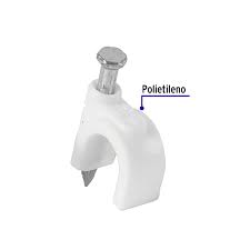 [43043] GRAPA CURVA PARA CABLE 10MM BLANCA 43043 VOLTECK