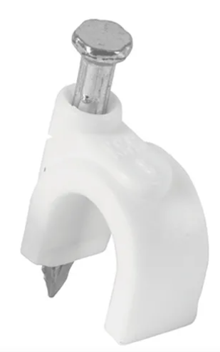 [43042] GRAPA CURVA PARA CABLE 8MM BLANCA 43042 VOLTECK