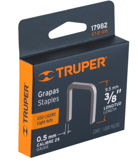[17982] GRAPA P/PISTOLA ET-21 3/8" 1000 PZAS 17982 TRUPER