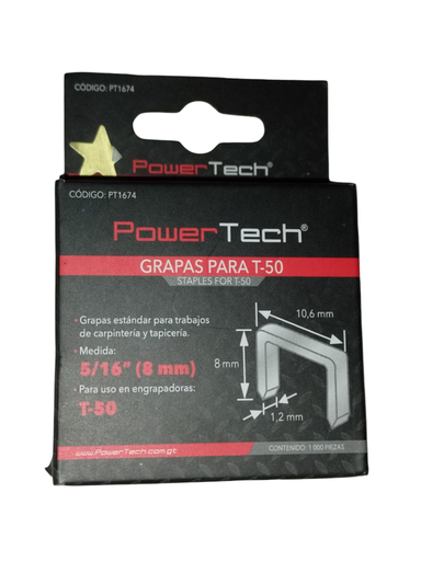 [PT1674] GRAPA PARA T-50 5/16  PT1674 POWER TECH