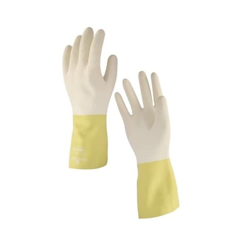 [7361.] GUANTE DE HULE HOGAR CORRUGADO AMARILLO 7/S 7361 BELLE