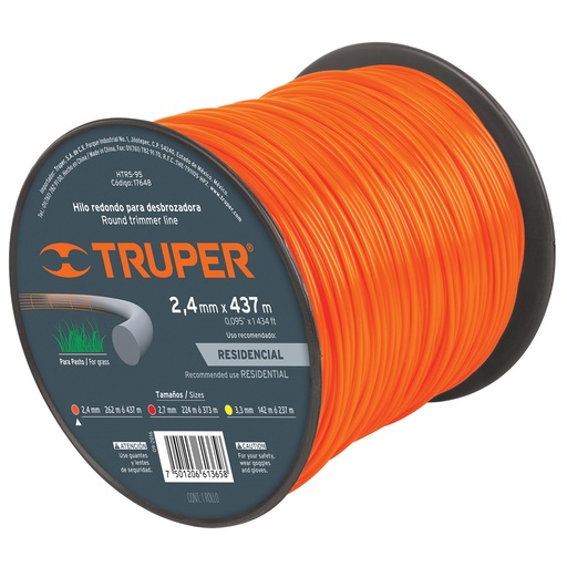 [17648] HILO REDONDO .095-2.4MM X 437M CARRETE X METRO 17648