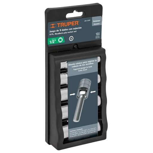 [12344] JUEGO 9 DE ADOS CON SUJECCION 1/2"