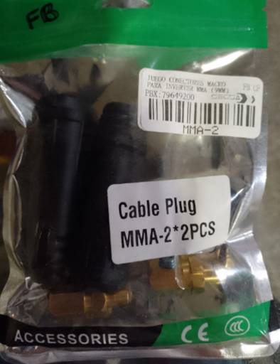 [MMA-2] JUEGO CONECTORES MACHO PARA INVERTER MMA (9MM)