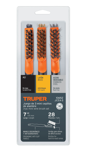 [10652] JUEGO DE 3 CEPILLOS DE ALAMBRE 10652 TRUPER