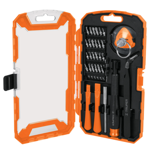 [17762] JUEGO DE 32 HERRAMIENTAS PARA REPARAR CELULARES 17762 TRUPER