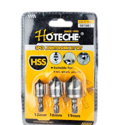 [H501081] JUEGO DE BROCAS DE PROFUNDIDAD - 3 PIEZAS (12MM, 16MM, 19MM) H501081 HOTECHE