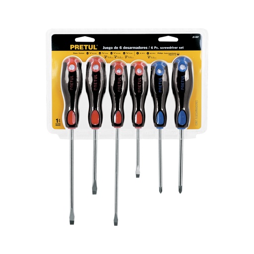 [20220] JUEGO DE DESARMADORES, 6 PZAS, 20220 PRETUL