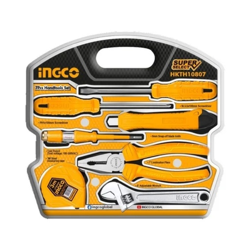 [HKTH10807] JUEGO DE HERRAMIENTAS MANUALES 7 PZS INGCO
