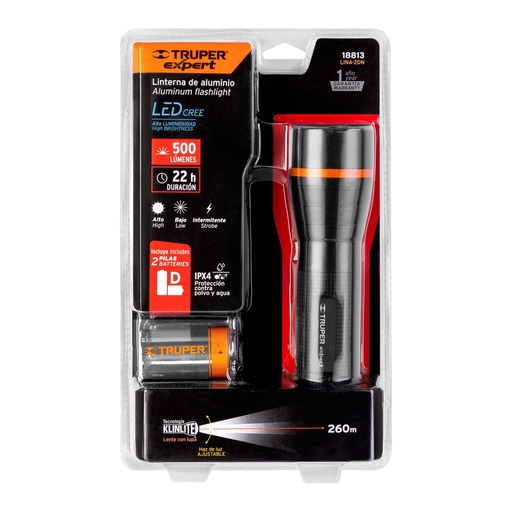 [18813] LINTERNA D/ALUMINIO 350 LUMENES 18813 TRUPER